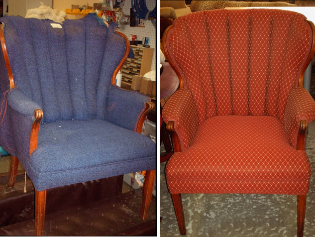Before & After Reupholstered Chair