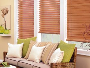 Parkland® Wood Blinds in the Living Room 